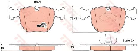 Тормозные колодки дисковые для BMW 5(X5) и других моделей, TRW (GDB1261)