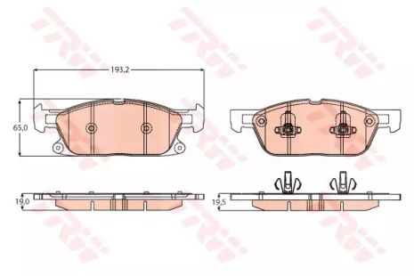 Колодки гальмові дискові FORD Galaxy/S-Max/Edge F 15, TRW (GDB2167)