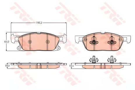 Тормозные колодки дисковые FORD Galaxy/S-Max/Edge F 15, TRW (GDB2167) Тормозные колодки дисковые FORD Galaxy/S-Max/Edge F 15, TRW (GDB2167)