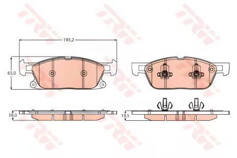 Гальмівні колодки дискові FORD Galaxy/S-Max/Edge F 15, TRW (GDB2167) Гальмівні колодки дискові FORD Galaxy/S-Max/Edge F 15, TRW (GDB2167)