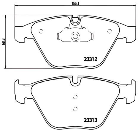 Передние дисковые тормозные колодки для BMW 3 (E90) и 5 (E60), BREMBO (P06054) Передние дисковые тормозные колодки для BMW 3 (E90) и 5 (E60), BREMBO (P06054)