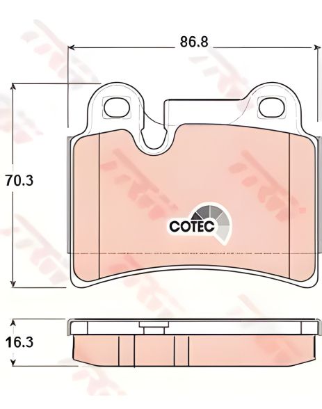Задние дисковые тормозные колодки VW TOUAREG, TRW (GDB1722)