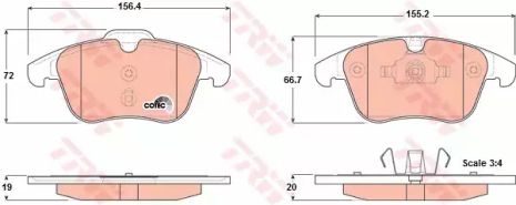 Колодки дискові гальмові FORD MONDEO, передн. TRW (GDB1683)