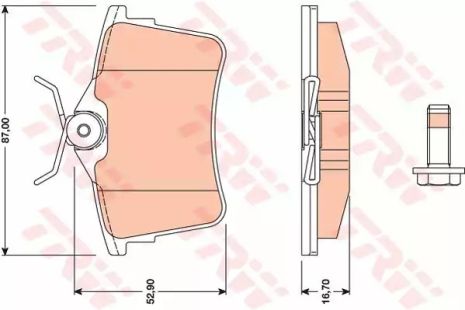 Колодки гальмівні дискові CITROEN/PEUGEOT Berlingo/308/Partner R 08, TRW (GDB1799)