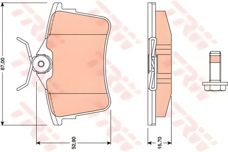 Тормозные колодки для CITROEN/PEUGEOT Berlingo/308/Partner R 08, TRW (GDB1799) Тормозные колодки для CITROEN/PEUGEOT Berlingo/308/Partner R 08, TRW (GDB1799)