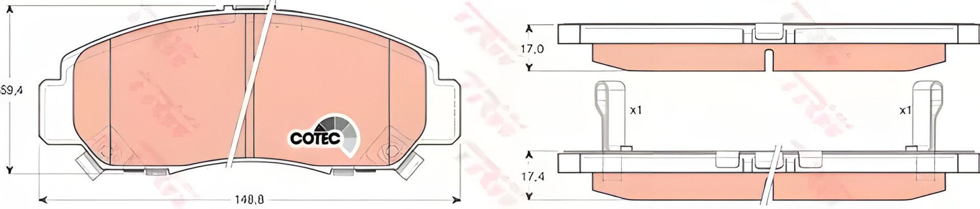 Гальмівні колодки дискові HONDA FR-V/Stream, TRW (GDB3268) Гальмівні колодки дискові HONDA FR-V/Stream, TRW (GDB3268)