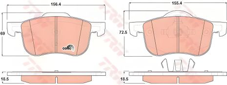 Колодки тормозные дисковые VOLVO S60, S80, V70 передн. TRW (GDB1388) Колодки тормозные дисковые VOLVO S60, S80, V70 передн. TRW (GDB1388)