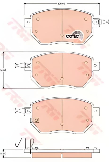 Колодки гальмівні дискові INFINITI/NISSAN FX35/45/Murano F \'\'03, TRW (GDB3416) Колодки гальмівні дискові INFINITI/NISSAN FX35/45/Murano F \'\'03, TRW (GDB3416)