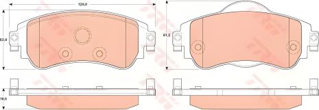 Дисковые тормозные колодки CITROEN C4 1.4 F 11, TRW (GDB1917)