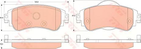Дисковые тормозные колодки CITROEN C4 1.4 F 11, TRW (GDB1917)