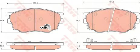 Дисковые тормозные колодки для MAZDA 6, TRW (GDB3309)