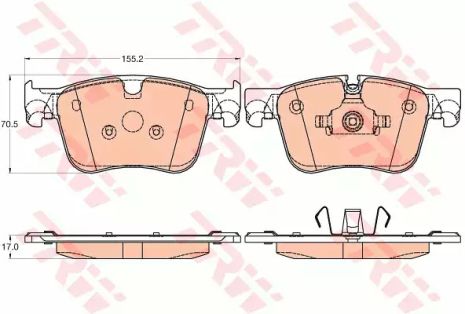 Тормозные колодки дисковые CITROEN/PEUGEOT C4/308 F 13, TRW (GDB2035)