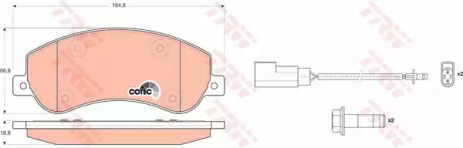 Дисковые тормозные колодки для Ford Transit, TRW (GDB1724)