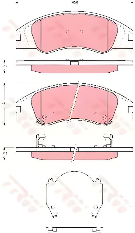 Передні гальмівні колодки для KIA CERATO, TRW (GDB3367) Передні гальмівні колодки для KIA CERATO, TRW (GDB3367)