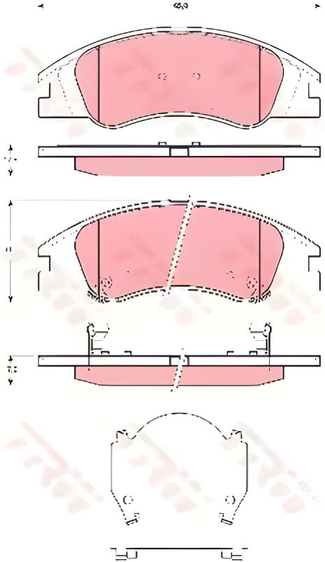 Передні дискові гальмівні колодки для KIA CERATO TRW (GDB3367) Передні дискові гальмівні колодки для KIA CERATO TRW (GDB3367)