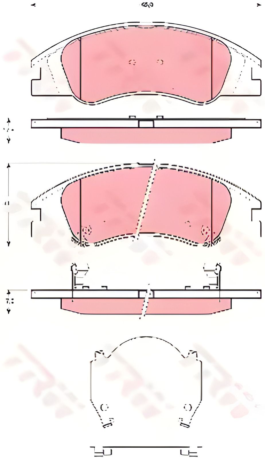 Передні дискові гальмівні колодки для KIA CERATO TRW (GDB3367) Передні дискові гальмівні колодки для KIA CERATO TRW (GDB3367)