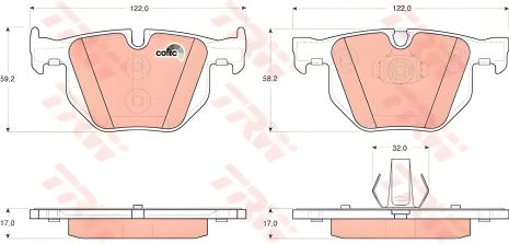 Дискові гальмівні колодки BMW X5 3,0; 3,0D/ BMW X6 3,0; 3,0D, TRW (GDB1730) Дискові гальмівні колодки BMW X5 3,0; 3,0D/ BMW X6 3,0; 3,0D, TRW (GDB1730)