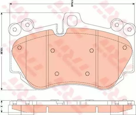 Тормозные колодки дисковые PORSCHE Caenne 3,0-4,8 F 04, TRW (GDB1764)