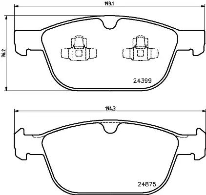 Колодки передні гальмівні XC60/XC90 02-2.0-4.4, HELLA PAGID (8DB355014541)