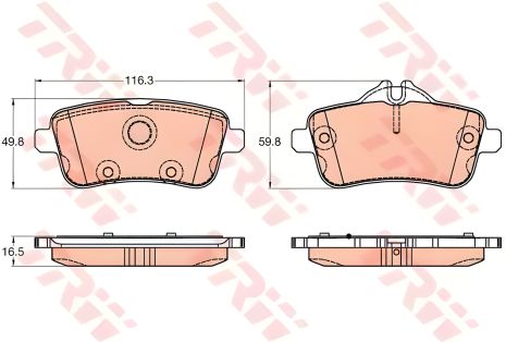 Гальмівна колодка диск. MB GL-CLASS 2012-, M-CLASS 2011- задн. TRW (GDB1947) Гальмівна колодка диск. MB GL-CLASS 2012-, M-CLASS 2011- задн. TRW (GDB1947)