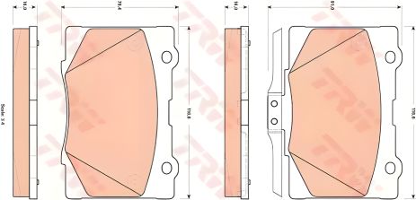 Дисковые тормозные колодки HONDA LEGEND передние, TRW (GDB3498)