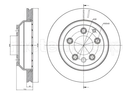 Задній гальмівний диск Q7/Touareg/Cayenne, CIFAM (800883C) Задній гальмівний диск Q7/Touareg/Cayenne, CIFAM (800883C)