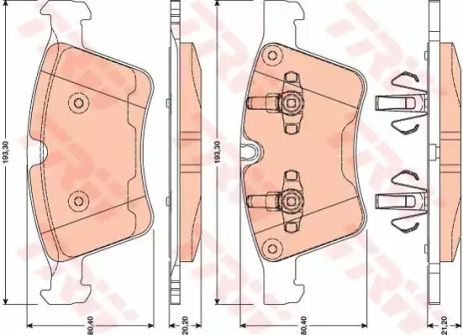Гальмівні колодки дискові MERCEDES ML/GL F 06, TRW (GDB1797)