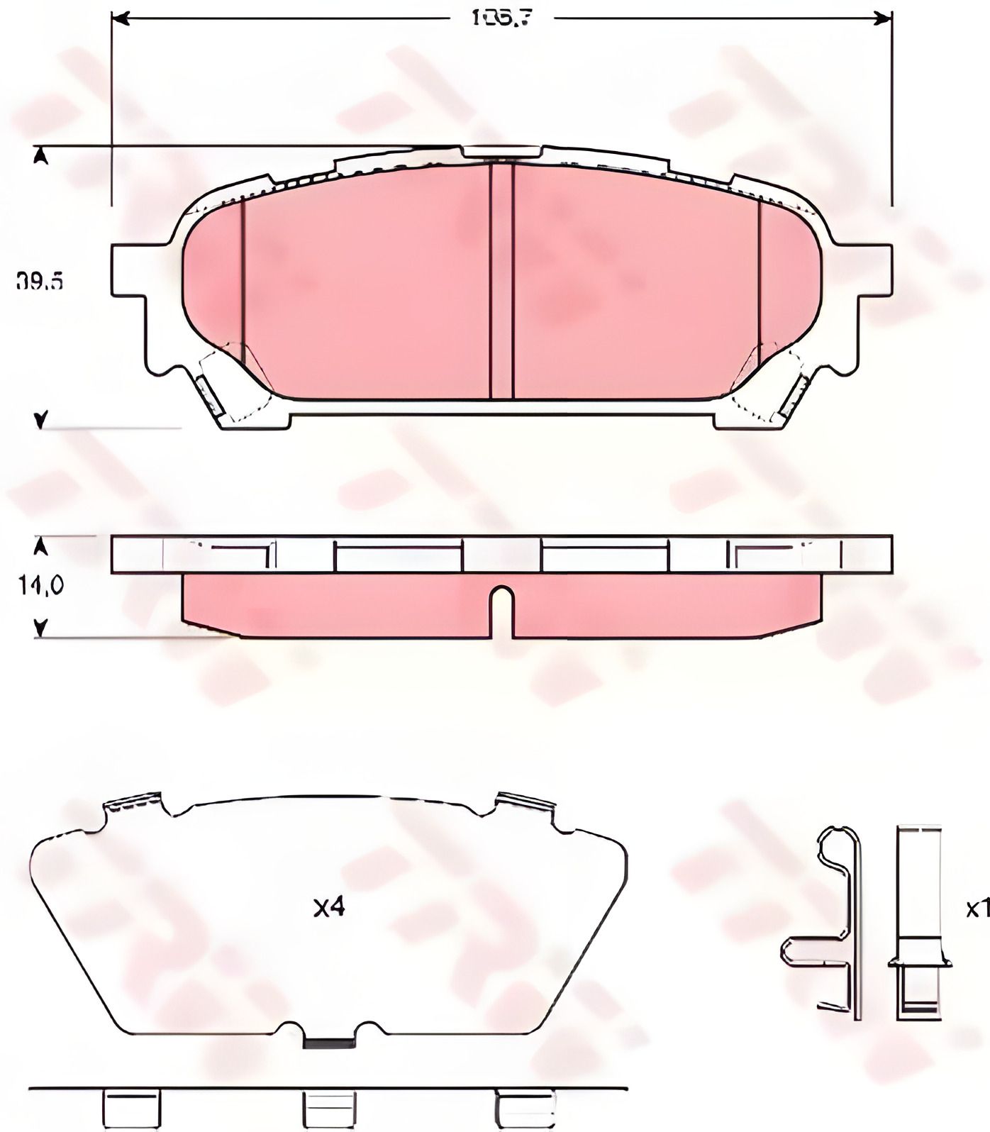Гальмівні колодки для SUBARU Impreza, TRW (GDB3395) Гальмівні колодки для SUBARU Impreza, TRW (GDB3395)
