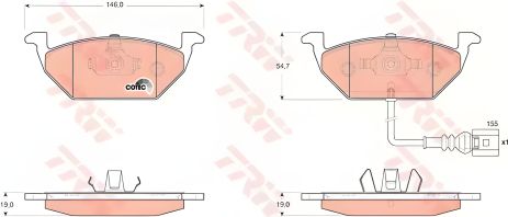 Колодки дискових гальм SEAT/SKODA/VW Leon/Octavia/Caddy/Golf, TRW (GDB1658)