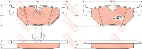 Гальмівні дискові колодки ALPINA - BMW B10/520d/520d Touring/520i/520i Touring/523i/523i Tour, TRW (GDB1265)