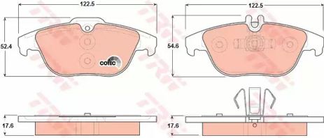 Колодки тормозные дисковые MB C-CLASS(W204) 180-350 07-,GLK-CLASS200-350 08- задн. TRW (GDB1738)