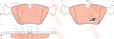 Передние тормозные колодки для BMW 3 (E36), TRW (GDB916)
