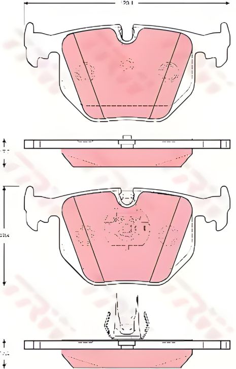 Гальмівні колодки дискові LANDROVER Range Rover, TRW (з підсиленням) (GDB1527)
