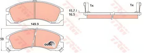 Тормозные колодки дисковые MITSUBISHI GALANT IV (E3_A) передн. , TRW (GDB1126) Тормозные колодки дисковые MITSUBISHI GALANT IV (E3_A) передн. , TRW (GDB1126)