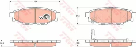 Колодки гальмові дискові Subaru Legacy Outback, TRW (GDB3373)