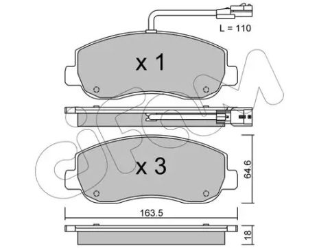 Колодки передние тормозные Renault Master III/Opel Movano 10-, CIFAM (8228980)