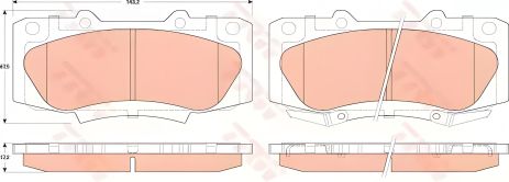 TRW Гальмівні колодки дискові TOYOTA Hilux, Fortuner F 07, (GDB3528) TRW Гальмівні колодки дискові TOYOTA Hilux, Fortuner F 07, (GDB3528)