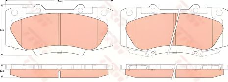 TRW Гальмівні колодки дискові TOYOTA Hilux, Fortuner F 07, (GDB3528) TRW Гальмівні колодки дискові TOYOTA Hilux, Fortuner F 07, (GDB3528)