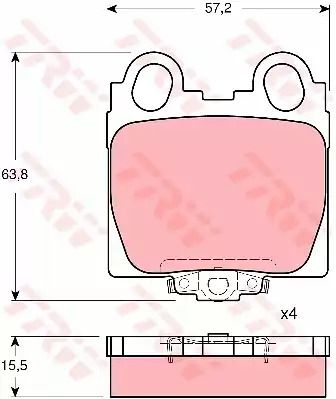 Колодки гальмові дискові LEXUS GS 300/GS 430/IS 200/IS 300/SC 430, TRW (GDB3233)