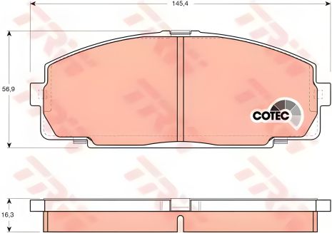 Колодка гальм. диск. до TOYOTA HIACE передн. , TRW (GDB770)