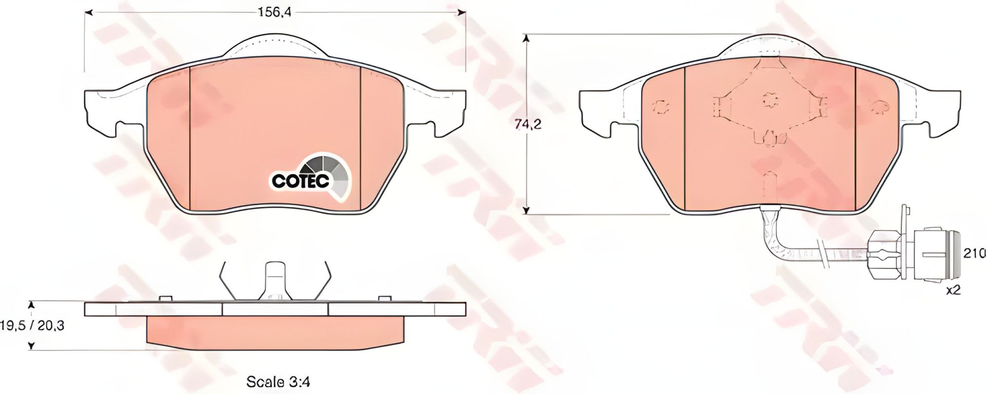 Гальмівна колодка для AUDI 100 (44, 44Q, C3, 4A, C4) передня від TRW (GDB1049) Гальмівна колодка для AUDI 100 (44, 44Q, C3, 4A, C4) передня від TRW (GDB1049)