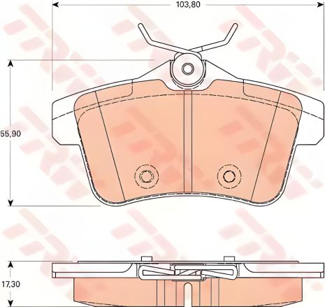 Дискові гальмівні колодки CITROEN/PEUGEOT C4/3008/5008 R 09 TRW (GDB1828) Дискові гальмівні колодки CITROEN/PEUGEOT C4/3008/5008 R 09 TRW (GDB1828)