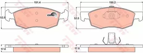 Колодки гальмівні дискові FIAT Doblo/Doblo Cargo, TRW (GDB1588)