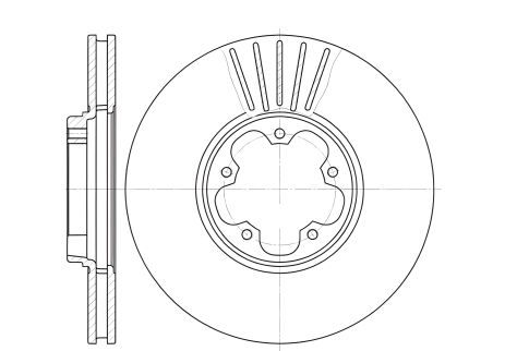 Передній гальмівний диск Transit V-184 (FWD) (276X24,5), WOKING (D660910)