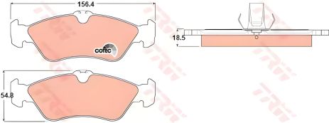 Дискові гальмівні колодки MERCEDES - VOLKSWAGEN Sprinter 208D/Sprinter 208E/Sprinter 210D/Sprinter, TRW (GDB12)