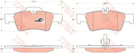 Тормозные дисковые колодки MB E/S-класс (W211/W212/W220/W221) 99-, TRW (GDB1546)