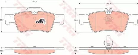 Тормозные колодки к дискам MB E/S-клас (W211/W212/W220/W221) 99- , TRW (GDB1546)