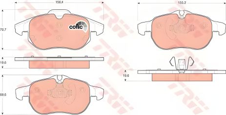 FIAT/OPEL/VAUXHALL тормозные колодки дисковые, TRW (GDB1613)