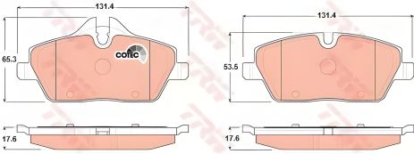 Тормозные колодки дисковые BMW 116i/118d/118i, TRW (GDB1611)