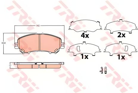 Дисковые тормозные колодки для NISSAN/RENAULT Qashqai/X-Trail/Kadjar F 13, TRW (GDB3622)